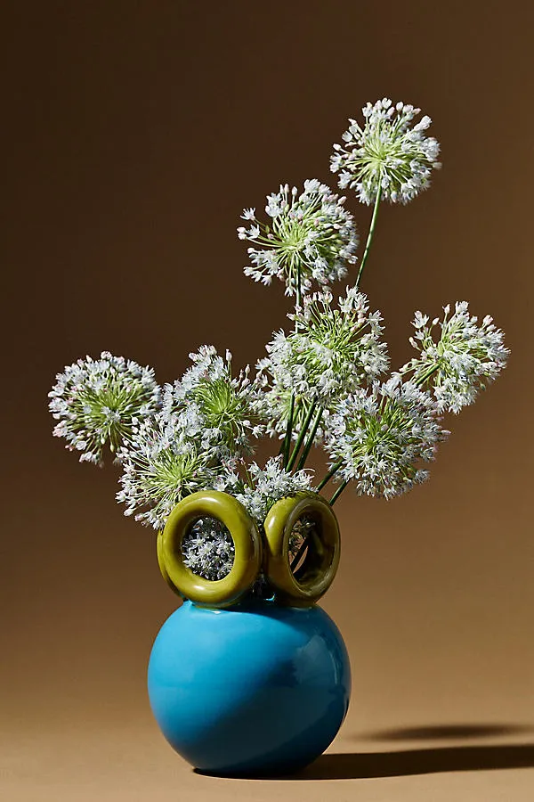 Circled Ceramic Vase - Blue by Anthropologie