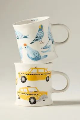 City Stoneware Mug - Yellow by Anthropologie, alternate view