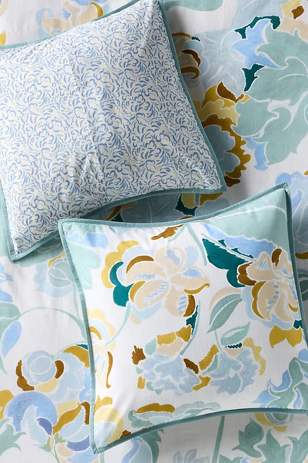 Claire de Quenetain Floral Euro Sham - Blue, Cotton Slub product