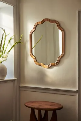 Clara Wood Mirror with Scalloped Trim product
