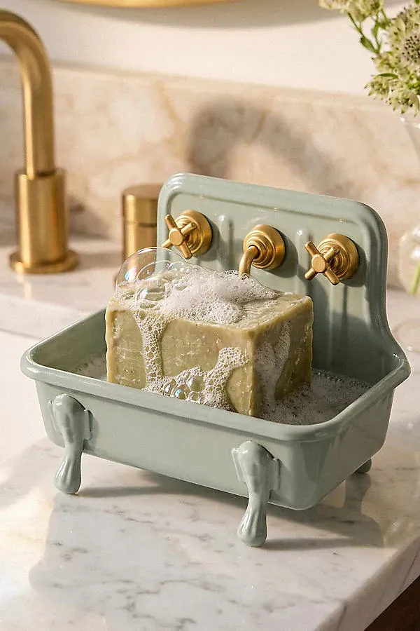 Claw Foot Metal Sink Soap Dish - Gold, Iron by Anthropologie