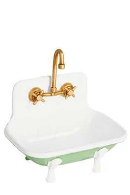 Claw Foot Metal Sink Soap Dish - White, Iron by Anthropologie, alternate view