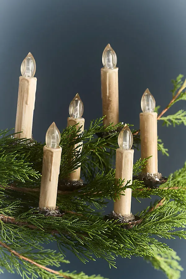 Clip-On Light-Up Candles Set of 6 - White, Plastic by Anthropologie, alternate view