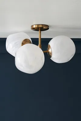 Cloud Flush Mount - White, Marbled Glass product