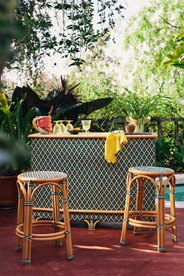 Coastal Rattan Indoor/Outdoor Bar Stool - Green product
