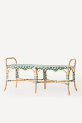 Coastal Rattan Indoor/Outdoor Bench - Green product