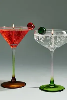 Cocktail Glass Jelly Wax Candle Extra Small - Red by Anthropologie, image 2