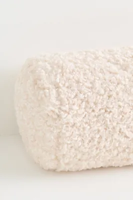 Cody Sherpa Woven Throw Cushion - White, Polyester alternate view