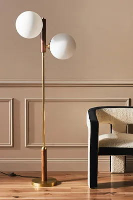 Colome Floor Lamp - Brass, Walnut product