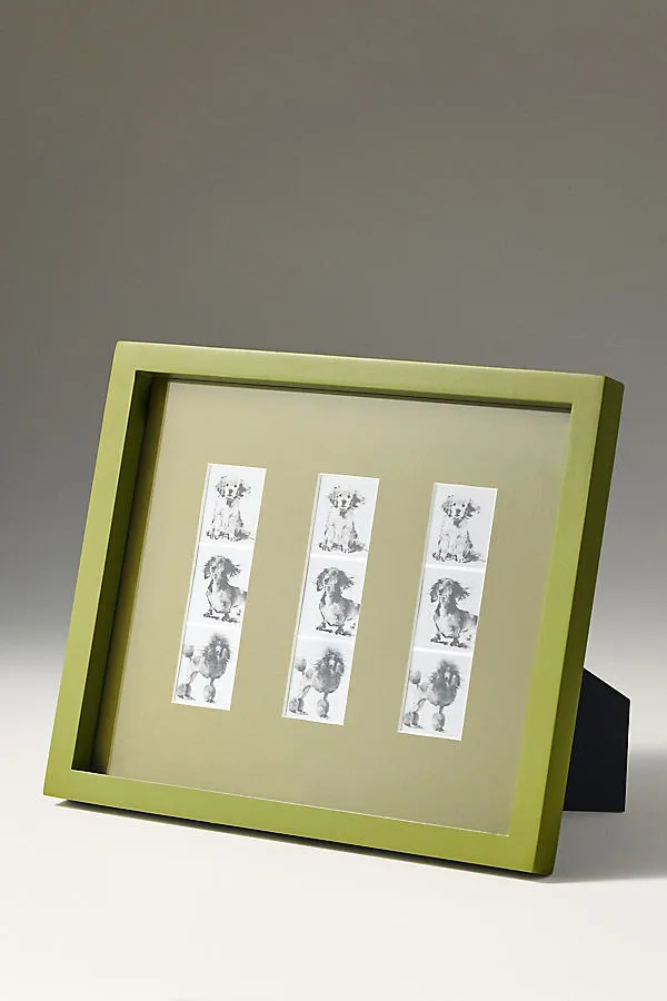 Color Drenched Photo Strip Frame - Green, Wood by Anthropologie