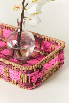 Color Woven Tray - Pink, Paper product