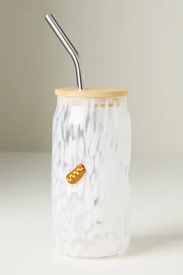Confetti Icon Juice Glass Tumbler with Lid - Brown, Glass product