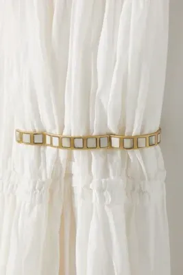 Connie Bone Inlay Curtain Tieback - Brown, Brass product