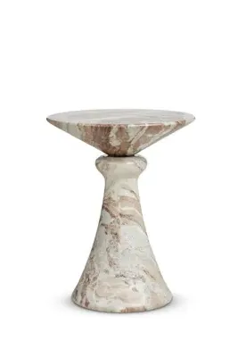 Connie Sculptural Marble End Table - Beige product