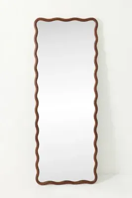 Coquille Scalloped Floor Mirror - Brown product