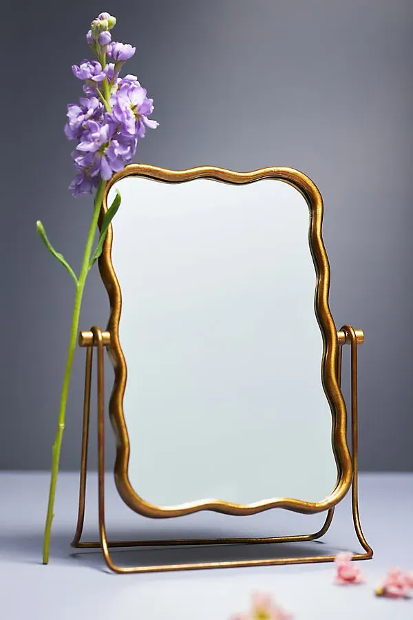 Coquille Small Vanity Mirror - Gold by Anthropologie