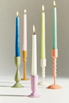 Cora Enamel Candle Holders - Green, Iron by Anthropologie, image 2