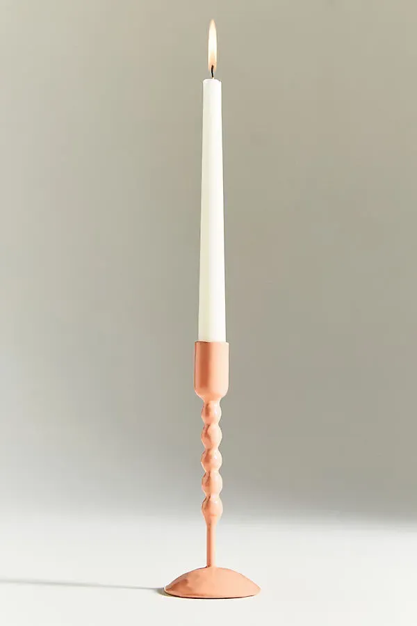 Cora Enamel Candle Holders - Orange, Iron by Anthropologie