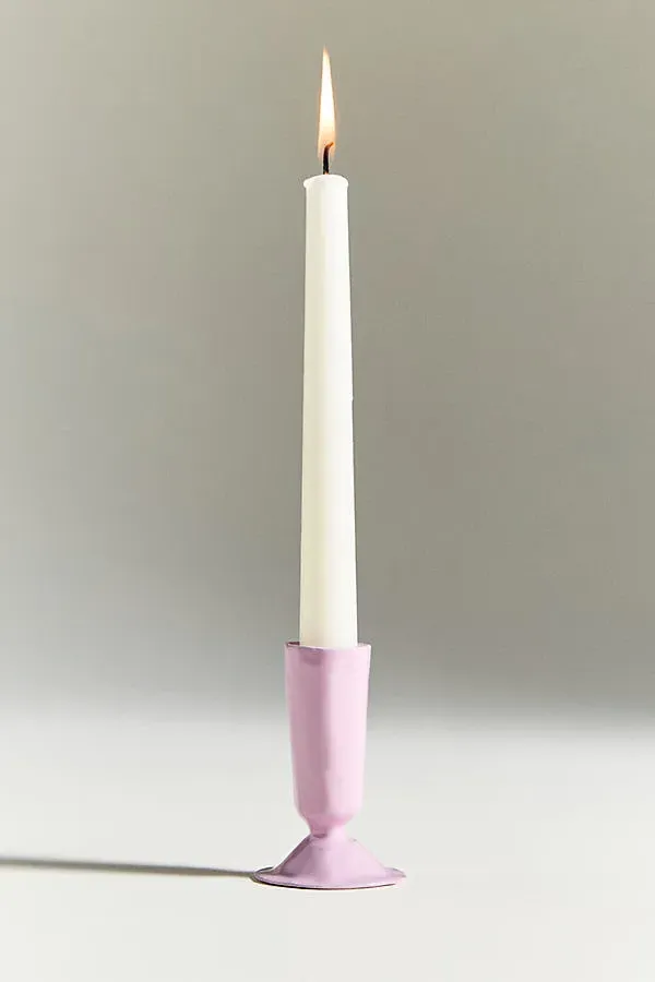 Cora Enamel Candle Holders - Purple, Iron by Anthropologie