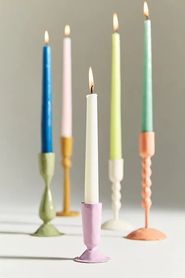 Cora Enamel Candleholders - Purple, Iron product