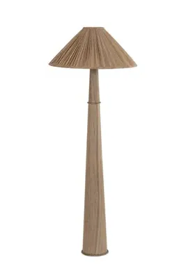 Cordelia Ruched Raw Silk Floor Lamp - Beige by Anthropologie, alternate view
