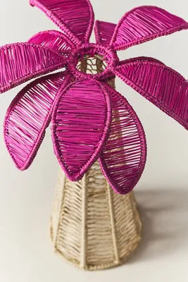 Coro Cora Palm Tree Candleholder - Pink, Iraca Palm Fiber product