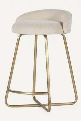 Corsica Upholstered Counter Stool - Ivory, Cotton product