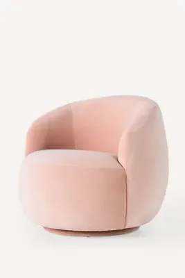 Cosette Swivel Chair - Beige, Velvet product