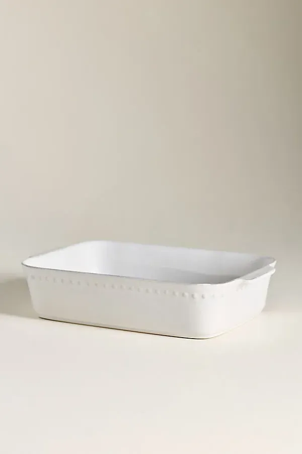 Costa Nova Pearl Stoneware Rectangular Baker - White by Anthropologie