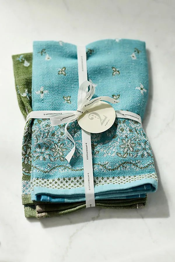 Cotton Bandana Napkins Set of 2 - Blue, Cotton Linen by Anthropologie, alternate view