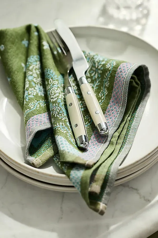Cotton Bandana Napkins Set of 2 - Blue, Cotton Linen by Anthropologie
