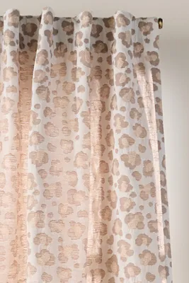 Cotton Blend Printed Cheetah Curtain - Beige product