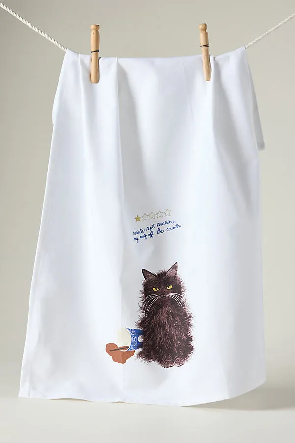 Cotton Cat Barista Dish Towel - White, Cotton by Anthropologie