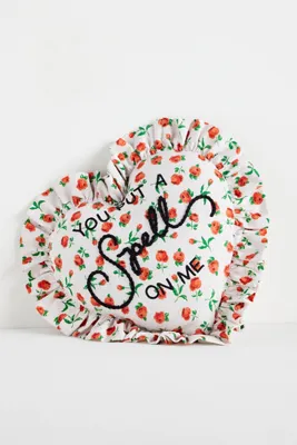 Cotton Embroidered Heart Shaped Pillow product