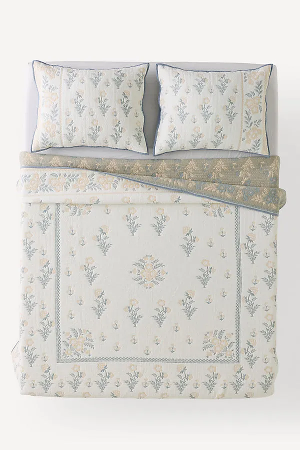 Cotton Floral Jacquard Woven Bedspread - Polyester/Cotton product