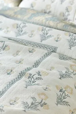Cotton Floral Jacquard Woven Coverlet alternate view