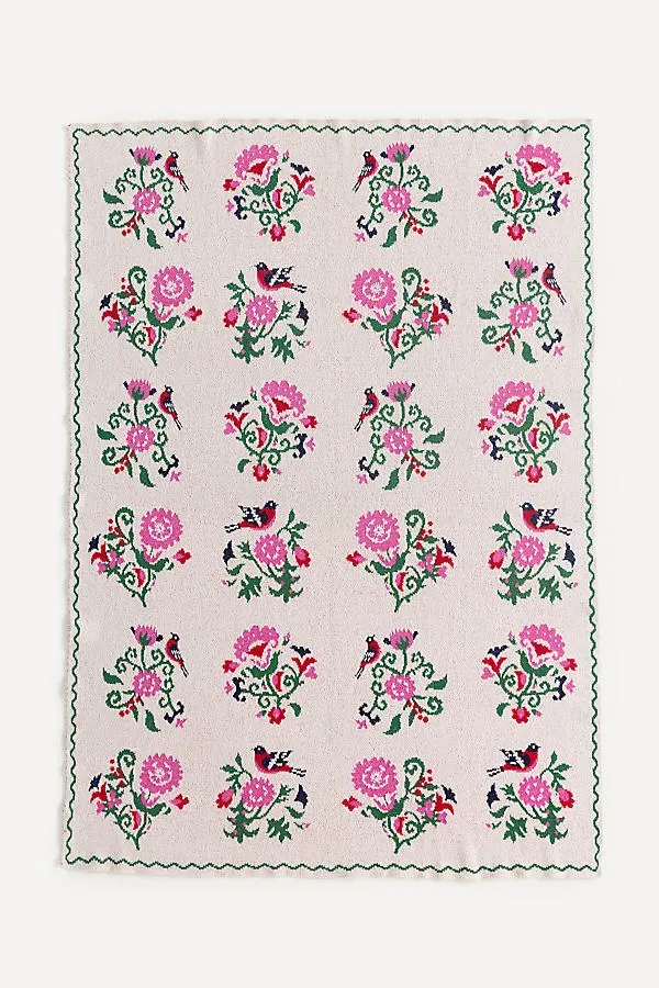 Cotton Knit Patterned Throw Blanket - Polyester/Cotton product