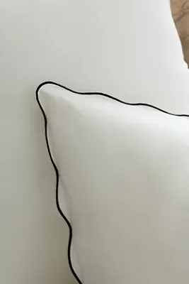 Cotton Marrow Scalloped Edge Duvet Cover - Black, Cotton alternate view
