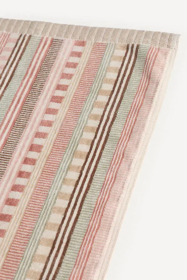Cotton Mixed Stripe Woven Bath Mat - Beige by Anthropologie, image 2