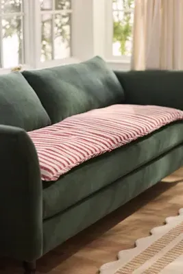Cotton Printed Ruffle Sofa Topper - Cotton by Anthropologie, alternate view