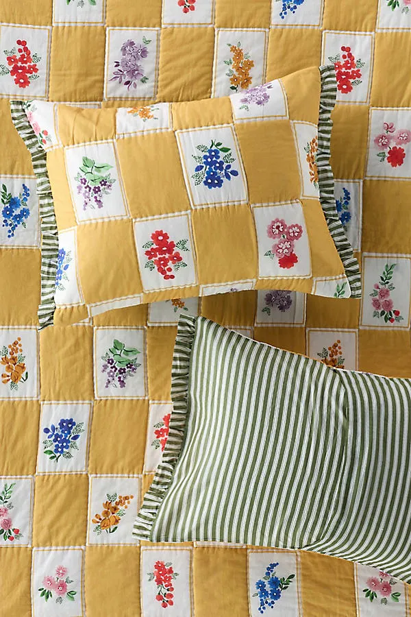 Cotton Voile Floral Printed Ruffle Pillowcases, Set of 2 product