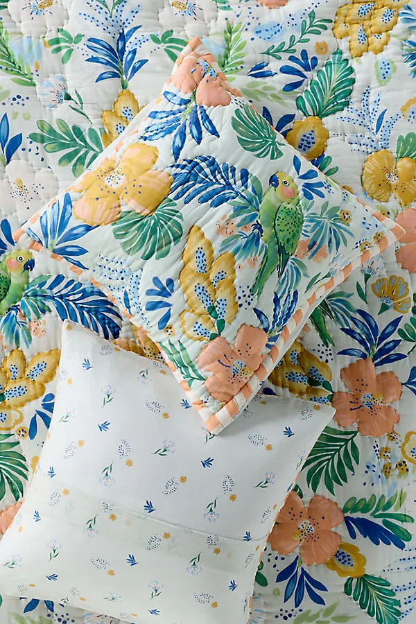 Cotton Voile Printed Euro Sham - Blue, Cotton product
