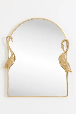 Crane Metal Arch Wall Mirror - Gold, Brass by Anthropologie, alternate view