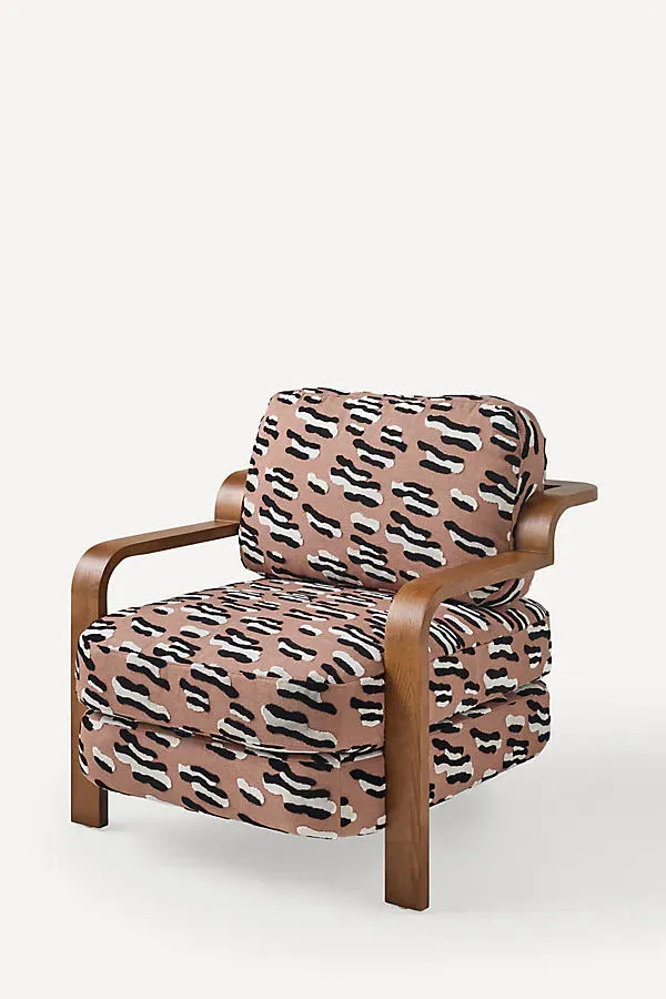 Craven Meena Accent Chair - Black, Polyester/Cotton by Anthropologie