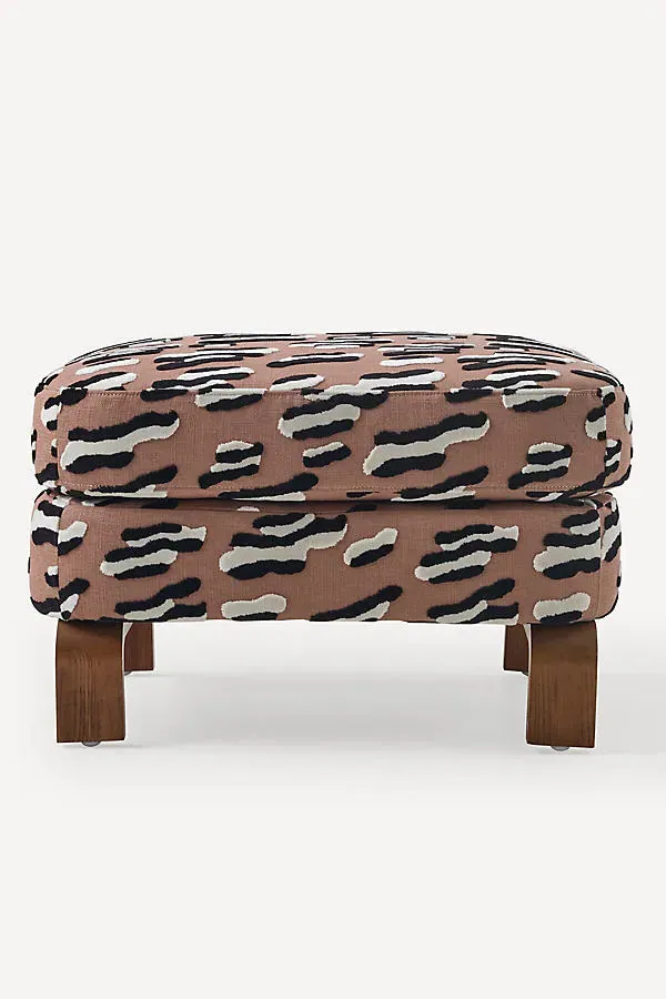 Craven Meena Ottoman - Black, Polyester by Anthropologie