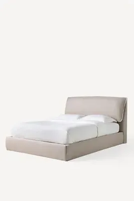 Cushion King Size Bed Frame - Beige, Polyester by Anthropologie, image 2