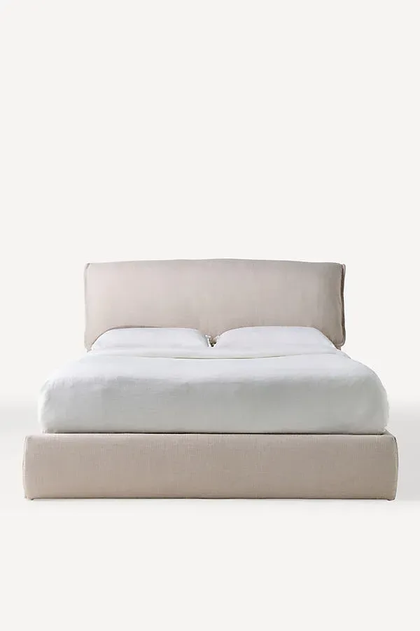 Cushion Twin Size Bed Frame - Beige, Polyester by Anthropologie