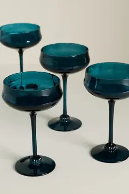 Cybelle Coupe Glasses Set of 4 - Blue product