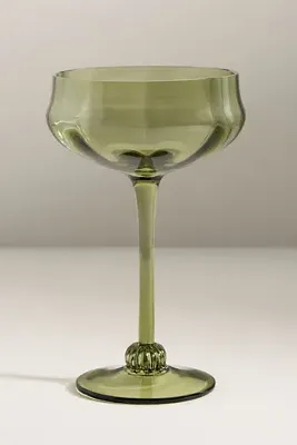 Cybelle Coupe Glasses Set of 4 - Green by Anthropologie, alternate view