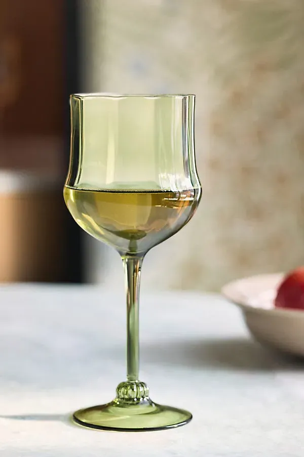 Cybelle Wine Glasses Set of 4 - Green by Anthropologie